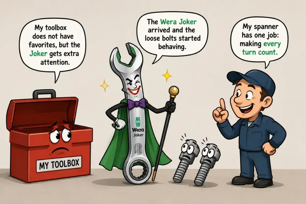 Wera 6004 Joker 4 Set 1 Self-Setting Spanner Set Tool Box Humor