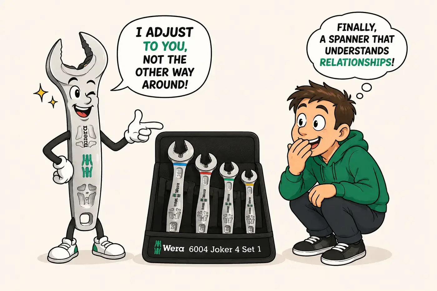Wera 6004 Joker 4 Set 1 Self-Setting Spanner Set