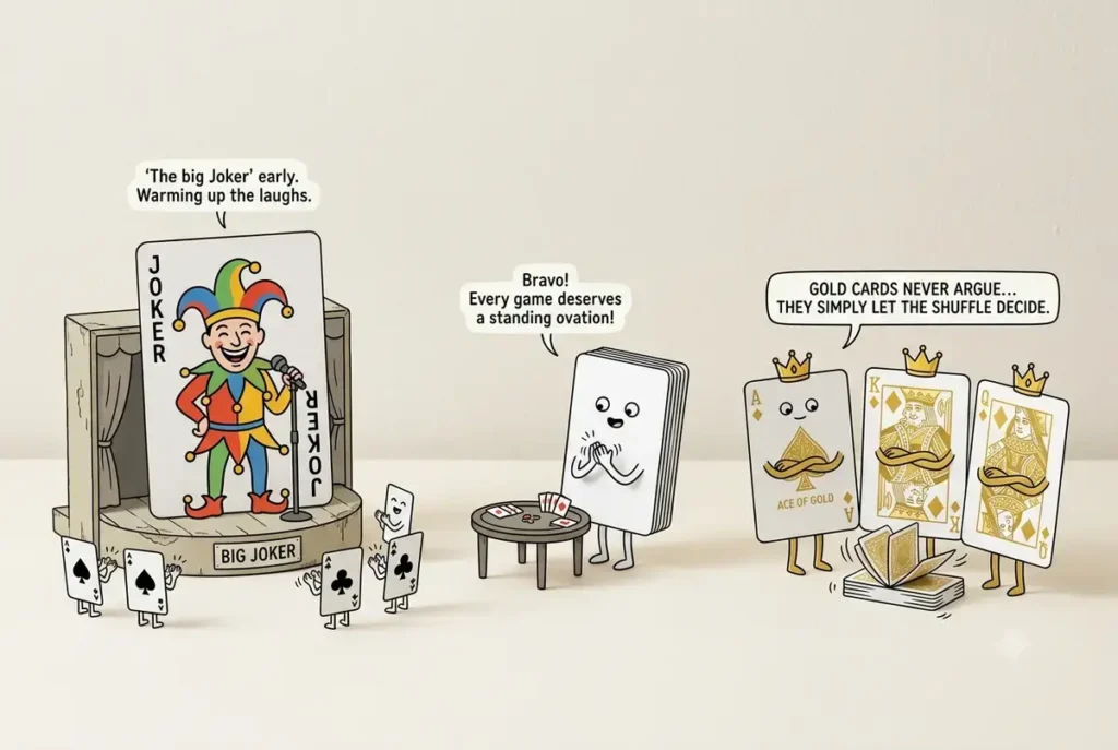 White Gold Playing Big Joker Playing Cards White Jokes for Game Night