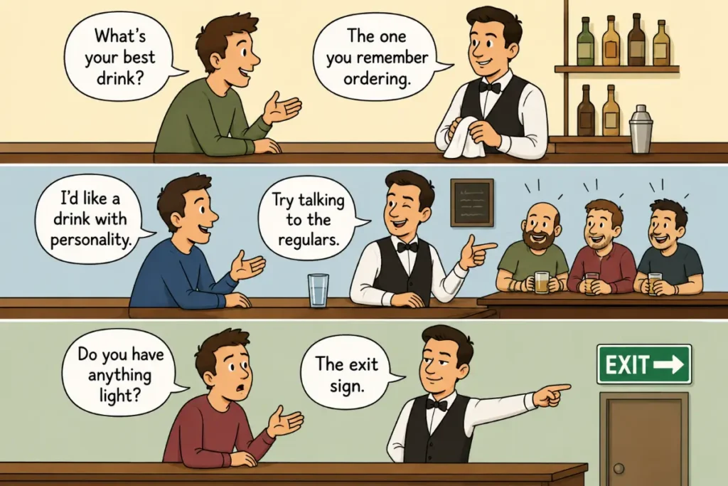 Clever Bartender Jokes and Quick Bar Puns