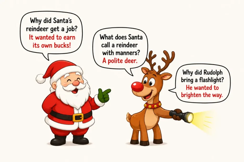 Santa and Reindeer Jokes for Kids
