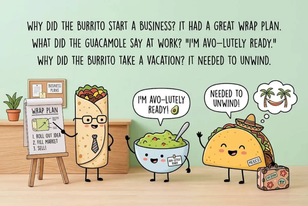 Funny Burrito and Guacamole Puns