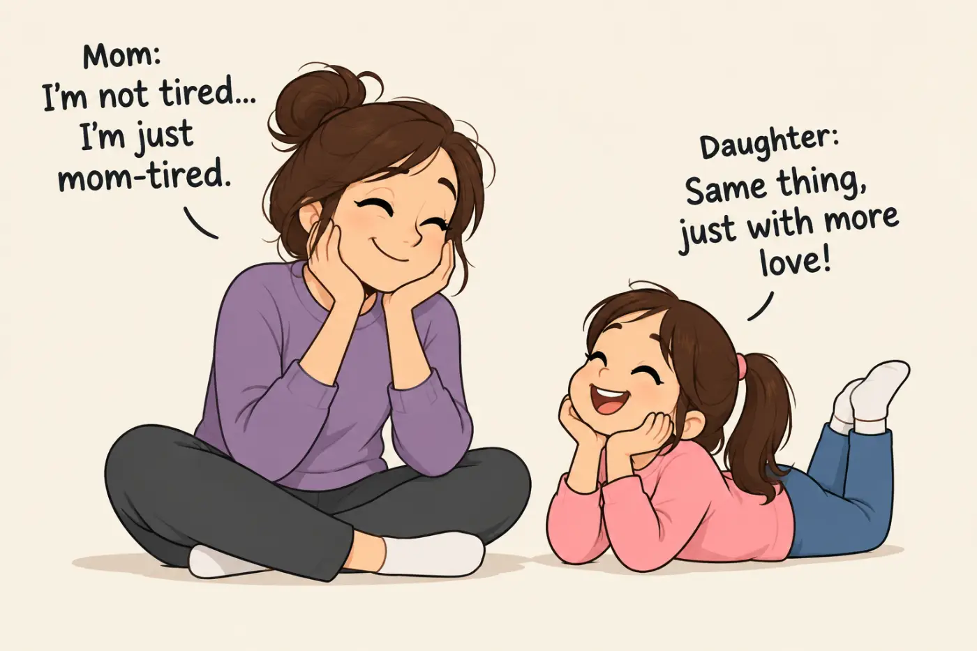 Mom and Daughter Captions