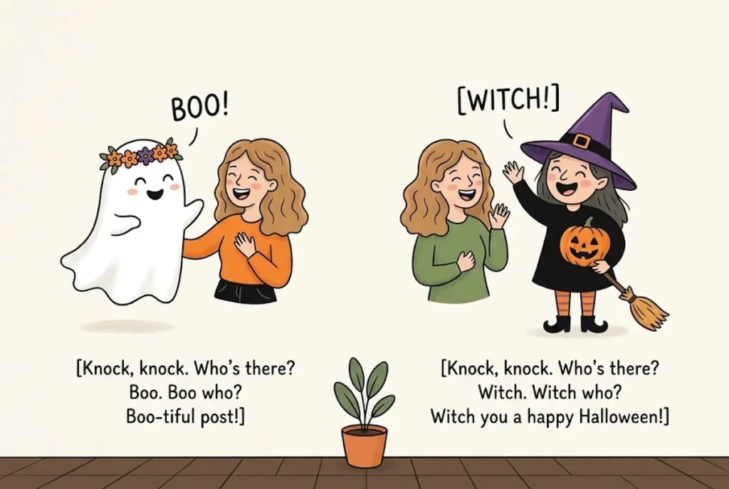Short Halloween Knock Knock Jokes for Social Media