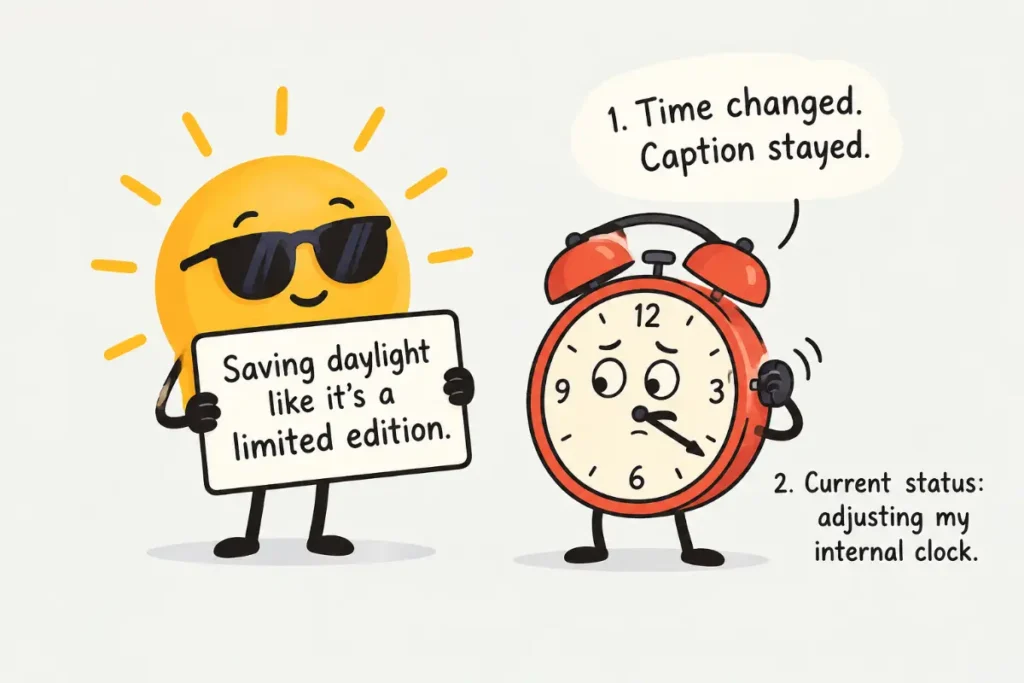 Daylight Saving Social Media Puns