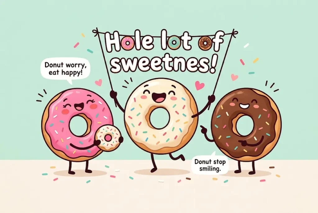 Donut Captions and Short One-Liners for Kids