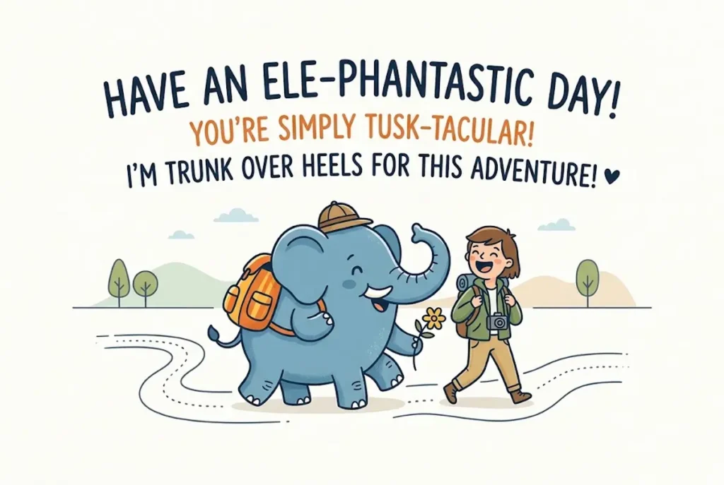 Elephant Puns, Captions, and Elephant Jokes for Sharing