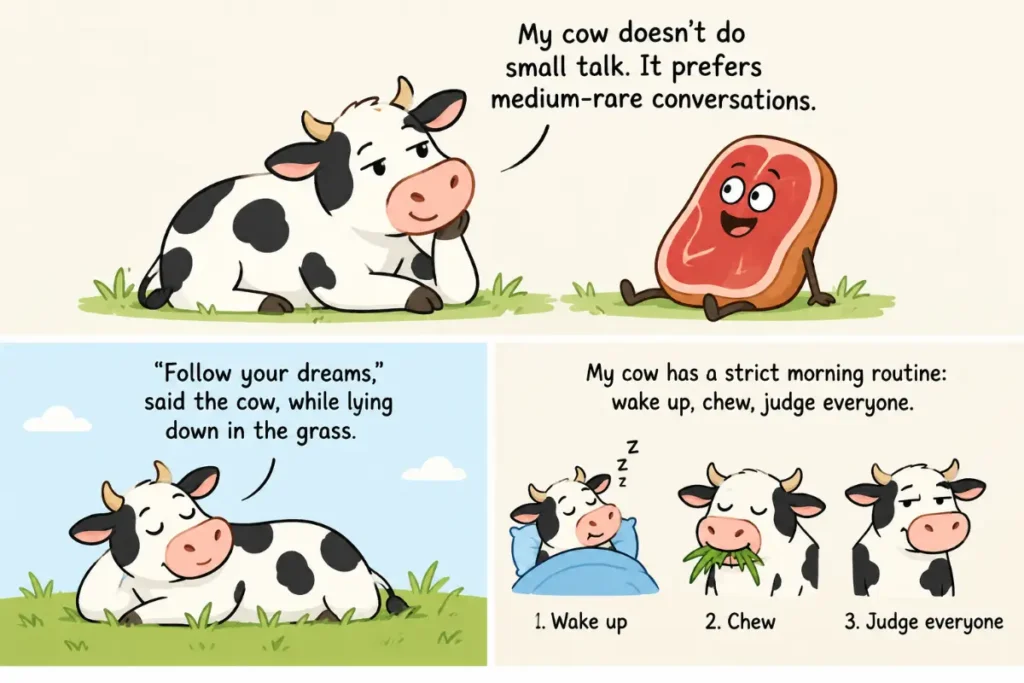Sarcastic Cow Jokes for Adults With a Dry Sense of Humor